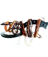Sold as group (6) Handmade adjustable black/brown vintage Leather bracelets - $24.95