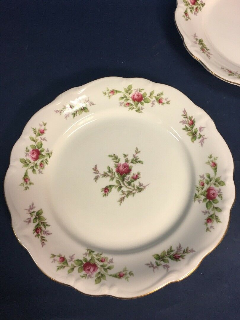 Set Of 4 Johann Haviland Traditions Fine China Moss Rose 10in. Dinner 