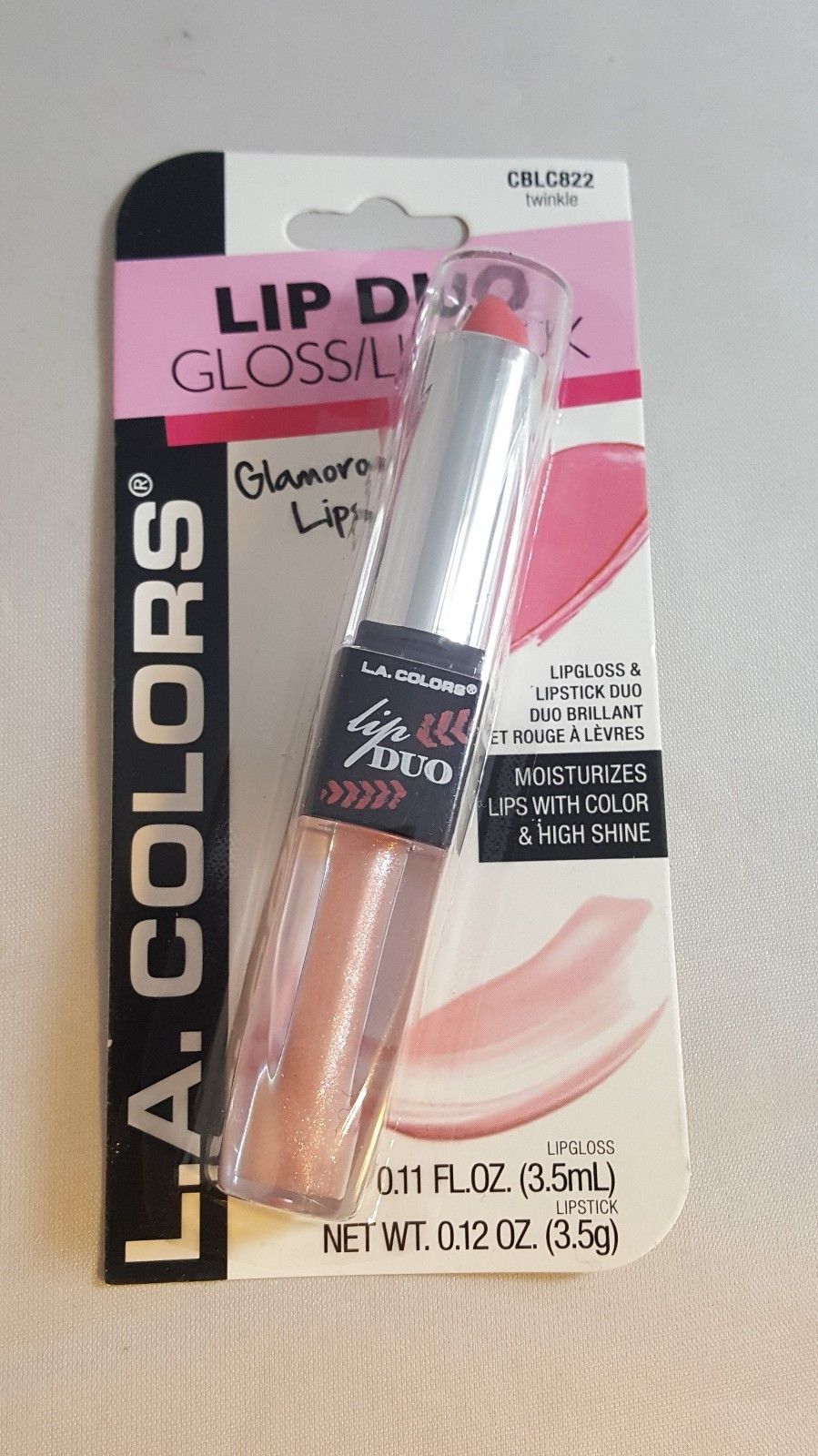 LA Colors Lip Gloss And Lipstick Duo Color TWINKLE Lip Gloss