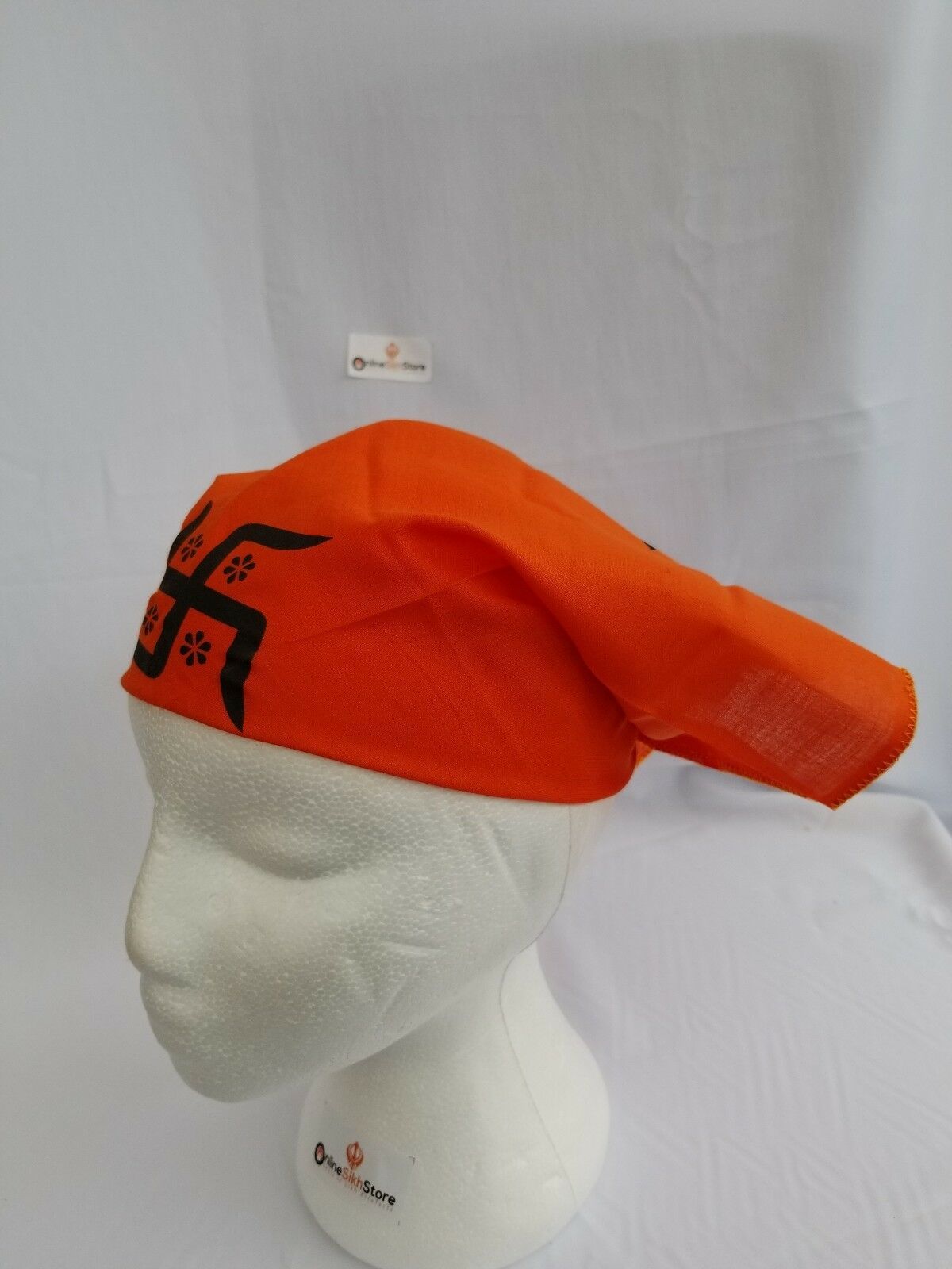 Sikh Hindu India ORANGE SWASTIKA bandana Head Wrap Gear Rumal ...