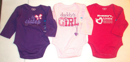 Childrens Place Infant Girls Long Sleeve Bodysuits Mommy Daddy Two Sizes... - $4.79