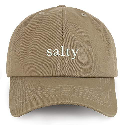 Primary image for Trendy Apparel Shop XXL Salty Embroidered Unstructured Cotton Cap - Khaki