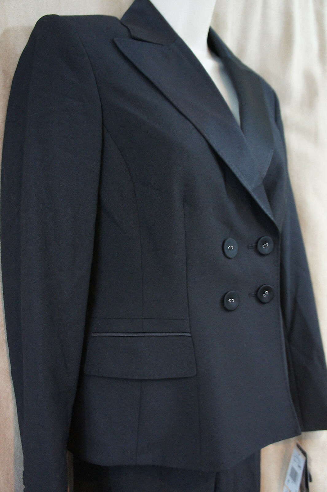 Anne Klein Pant Suit Sz 2 Onyx Black 