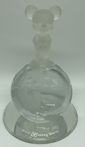 Disney Mickey Mouse Standing On Frosted Glass Globe Paperweight 5.5” Vintage - $18.69