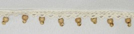 Natural Crochet Trim with Wooden Beads Sold by the Yard (M217.31) - $2.99