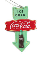 Coca-Cola Wood Arrow Sign Christmas Ornament - $9.41