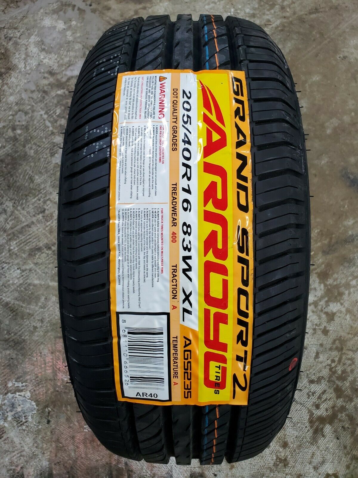 205/40R16 Arroyo GRAND SPORT 2 83W XL (SET OF 4) - Tires