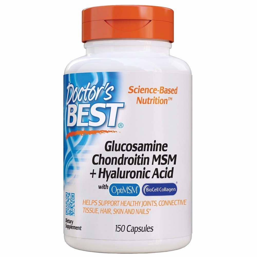 Glucosamine Chondroitin MSM + Hyaluronic Acid with OptiMSM & BioCell 150 Caps