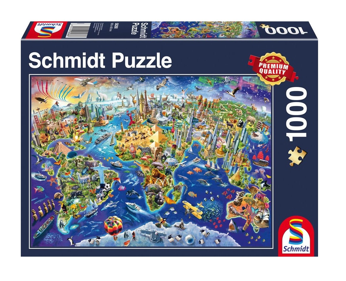 NEW Schmidt Jigsaw Puzzle 1000 Pieces Tiles "Discover The World" - Jigsaw