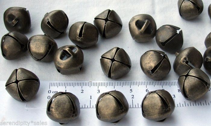 ~ Metal Craft Holiday Bells LOT 50  Shiny PLATINUM JINGLE BELLS ~ 20mm 3//4/"