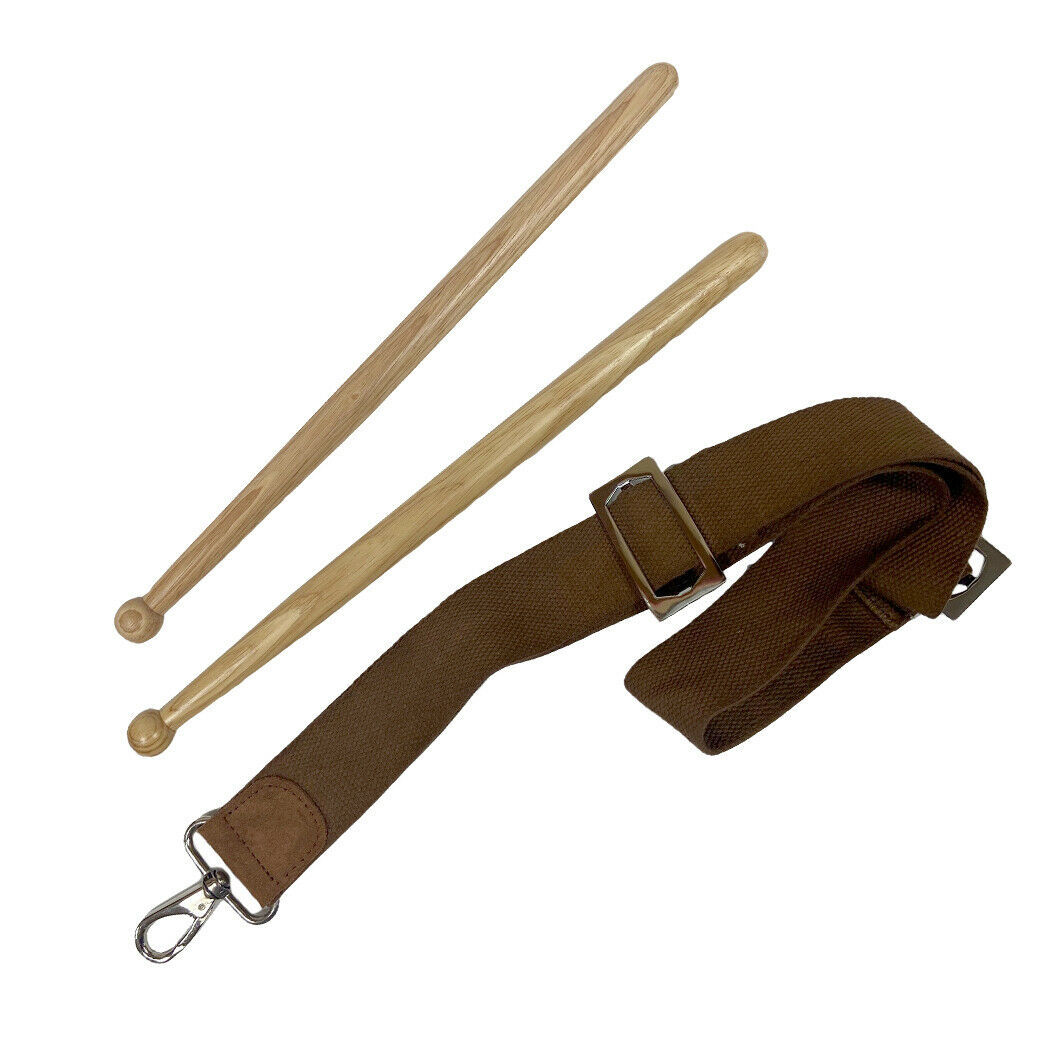 16" Brown Drum, Sticks, Sling Snare Drums