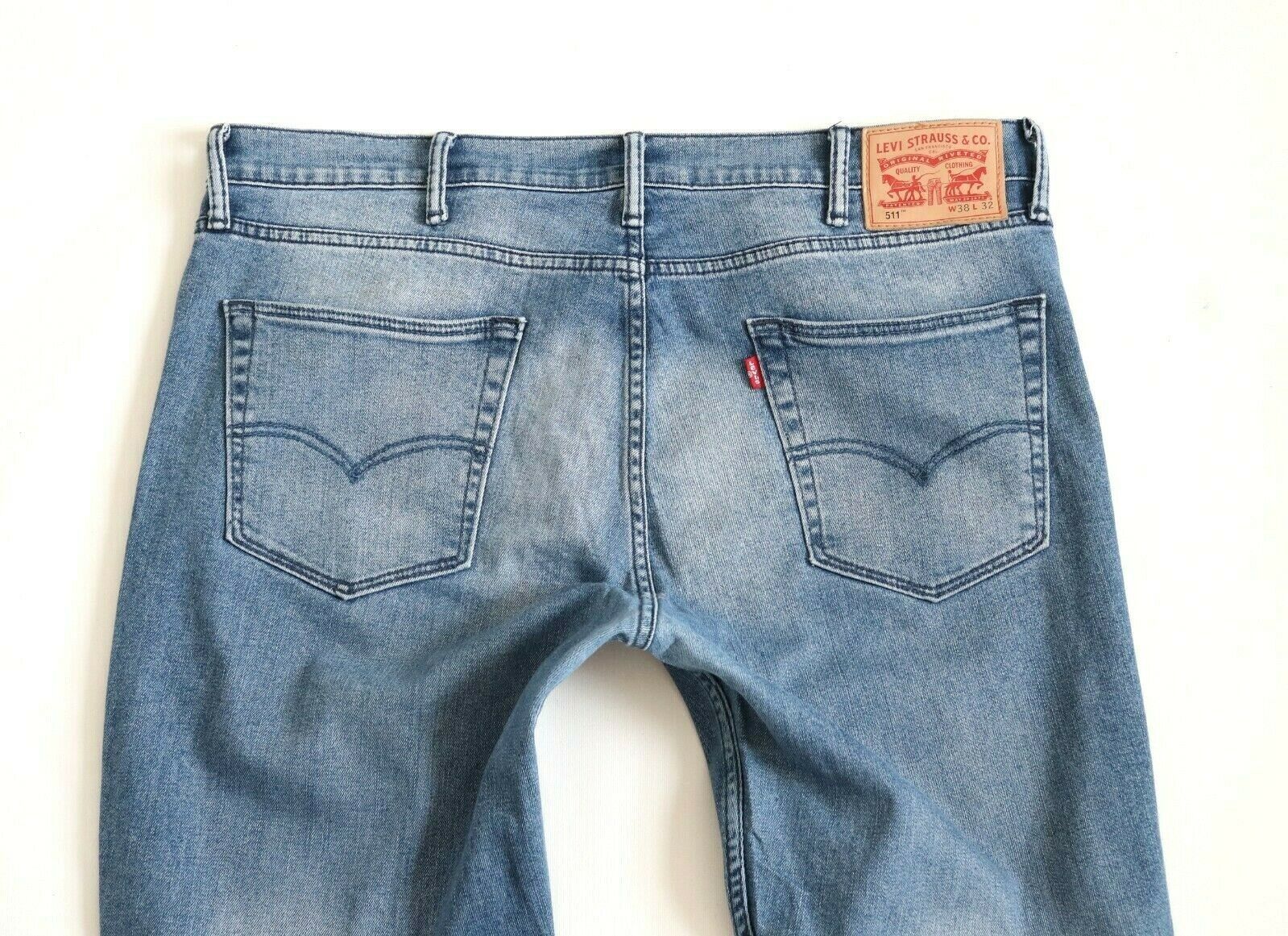 Women's Vintage LEVI'S 511 Zip Fly High Waist Stretch Blue Denim Jeans ...