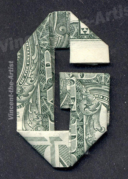MONEY ORIGAMI LETTERS Made with REAL Dollar Bill Cash Currency Alphabet ...