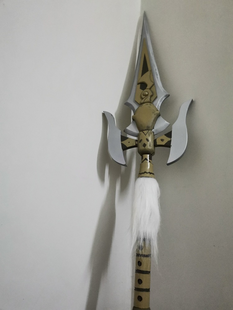 Genshin Impact Xiangling Weapon Spear White Tassel Cosplay Prop