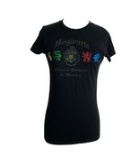 Wizarding World of Harry Potter Womens Tee Shirt Size Medium Black Hogwarts - $14.85