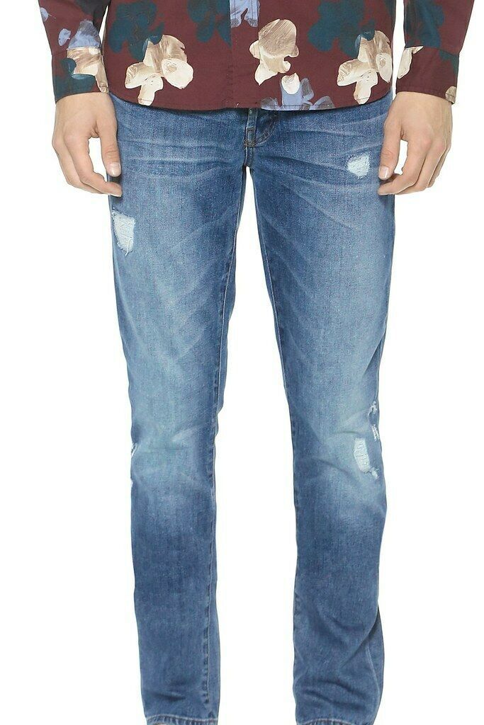 J Brand Mens Mick 140643E443 Jeans Skinny Destructed Kern Blue Size 38W