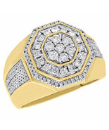 Yellow Gold Over Mens Round Diamond Wedding Engagement Pinky Ring Band 2... - $164.59
