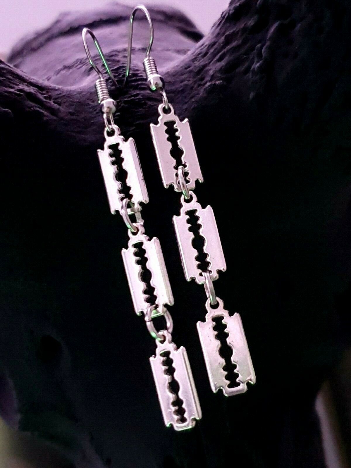 Razor Blade Earrings 3 x 3D Design Simply Unique Statement earrings ...