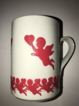 1 Dansk Bistro CUPID VALENTINES Hearts red &amp; White Mug Cup Made In Japan... - $14.49