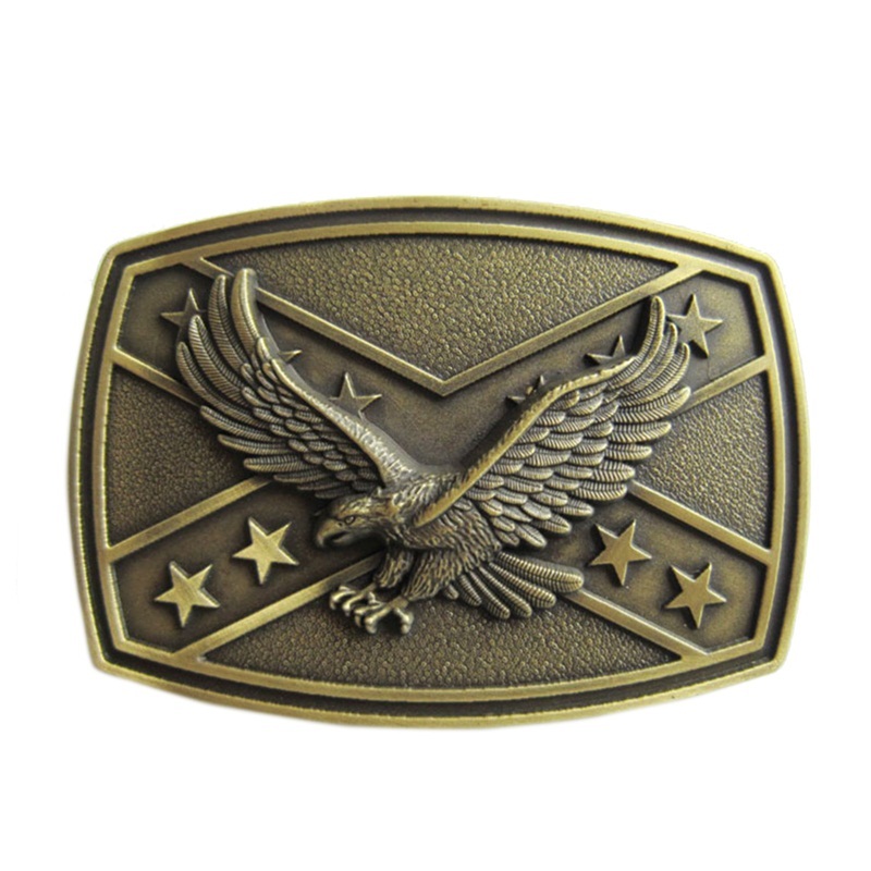 New Vintage Bronze Plated Western Eagle Cross Star Belt Buckle also Stock in US