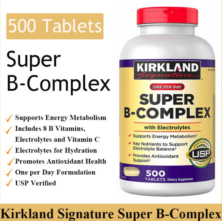 Kirkland Signature Super B-Complex With Electrolytes 500 Tablets ...