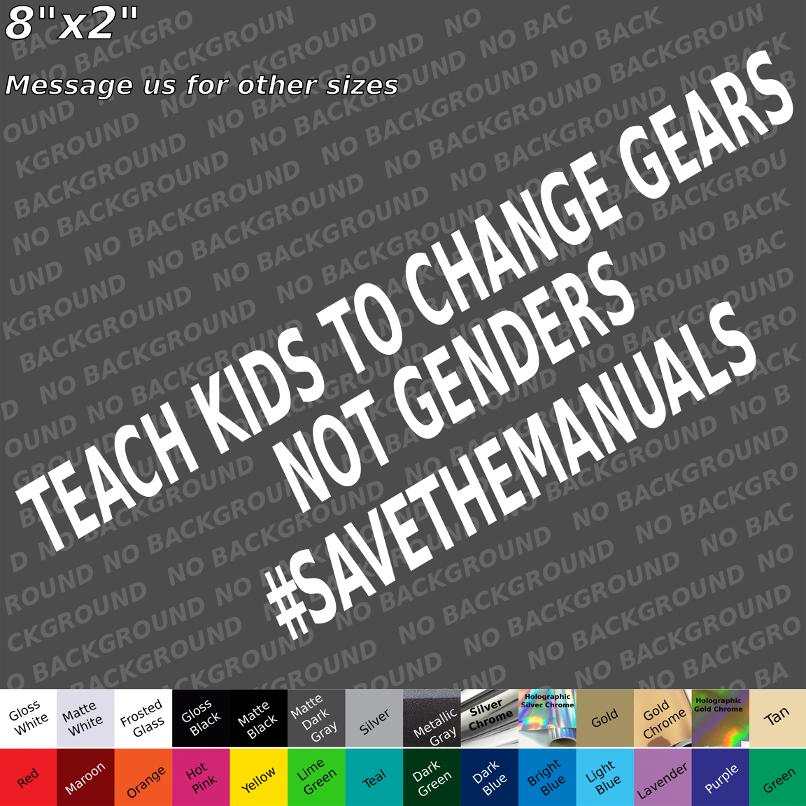 Teach kids to change gears not genders custom decal sticker manual transmission