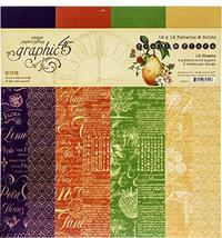 GRAPHIC 45 4502001 Fruit &amp; Flora Paper PRNT/Solid, One Size, Assorted - $19.99