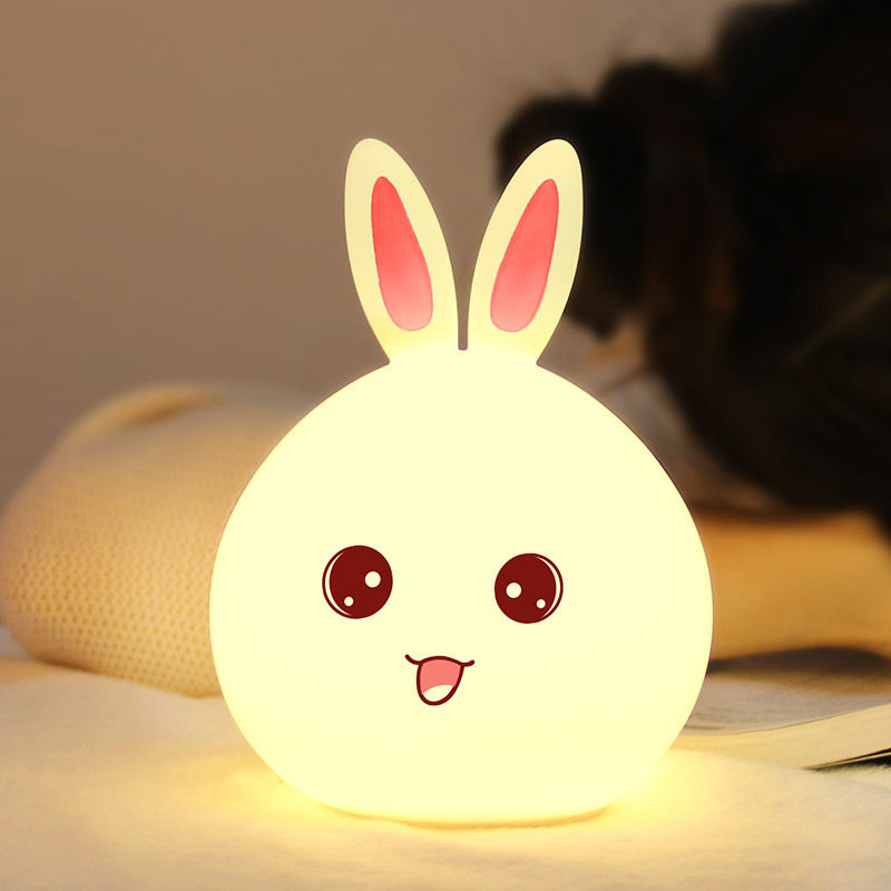 Multicolor Bunny LED Light Up Plastic Lamp 6-Inch