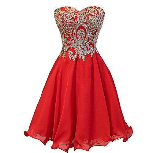 Lemai Women's Size Sweetheart Graphic Strapless Short Fit-and-Flare Dress, Red,