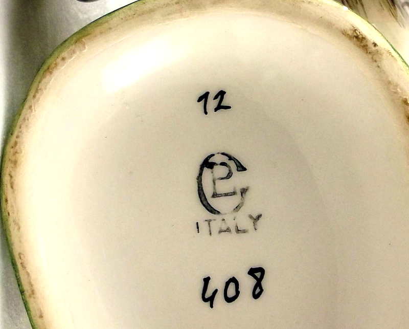 Ceramic duck tureen hand painted 7 inch made in Italy marked CPL Italian