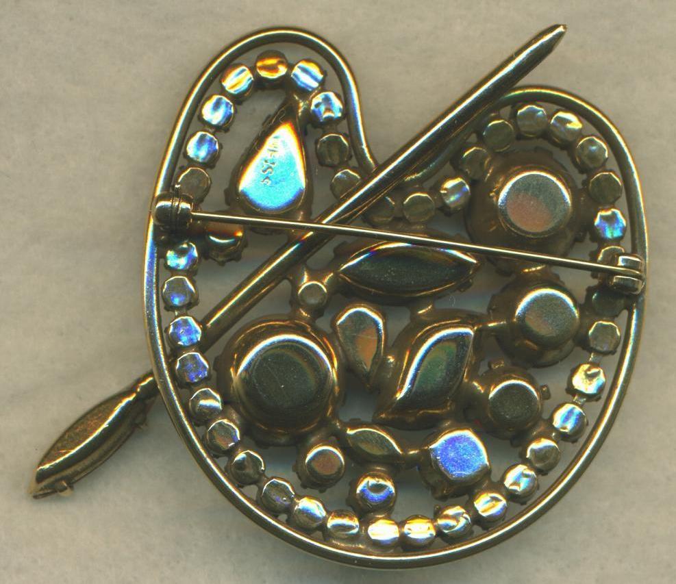 Vintage Weiss Brooch Artist Palette - Pins, Brooches