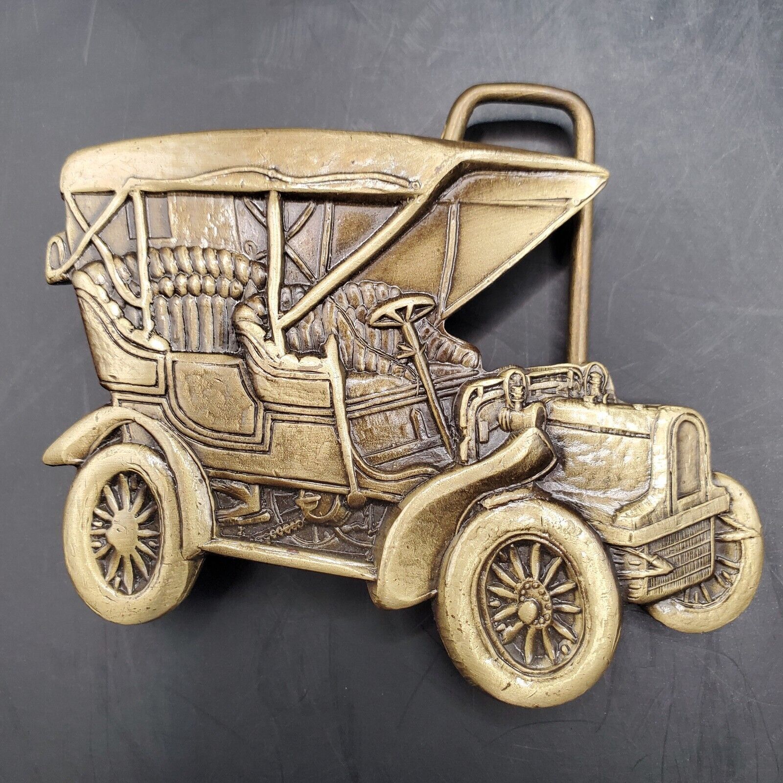 Vintage Brass Model T Men's Belt Buckle Cut Shape Taiwan Belt Buckles