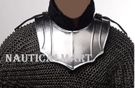 NauticalMart Knight Gorget Medieval Neck Armor One Size Fit All - Silver Armour