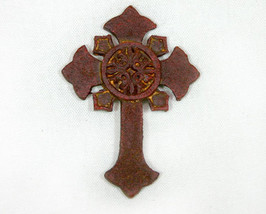 Brown Celtic Styled Ornate Inspirational Cross Frig Magnet - $4.49