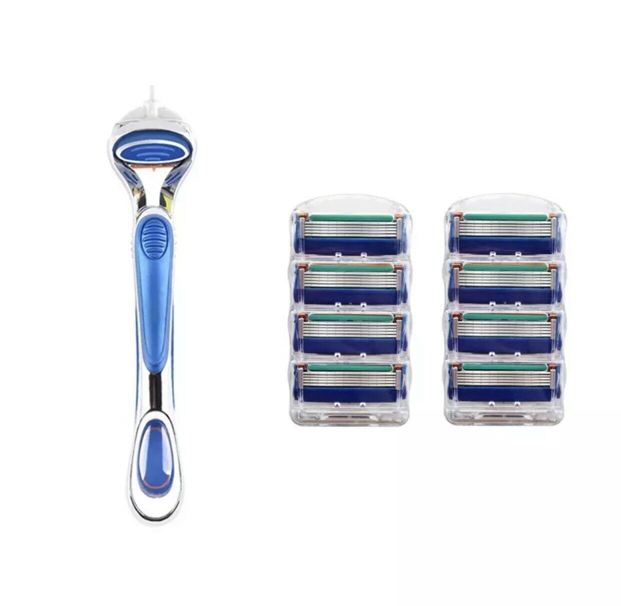 Unbranded - Fusion5 shaving razor blade replacement kit with handle and 8 refill cartridges