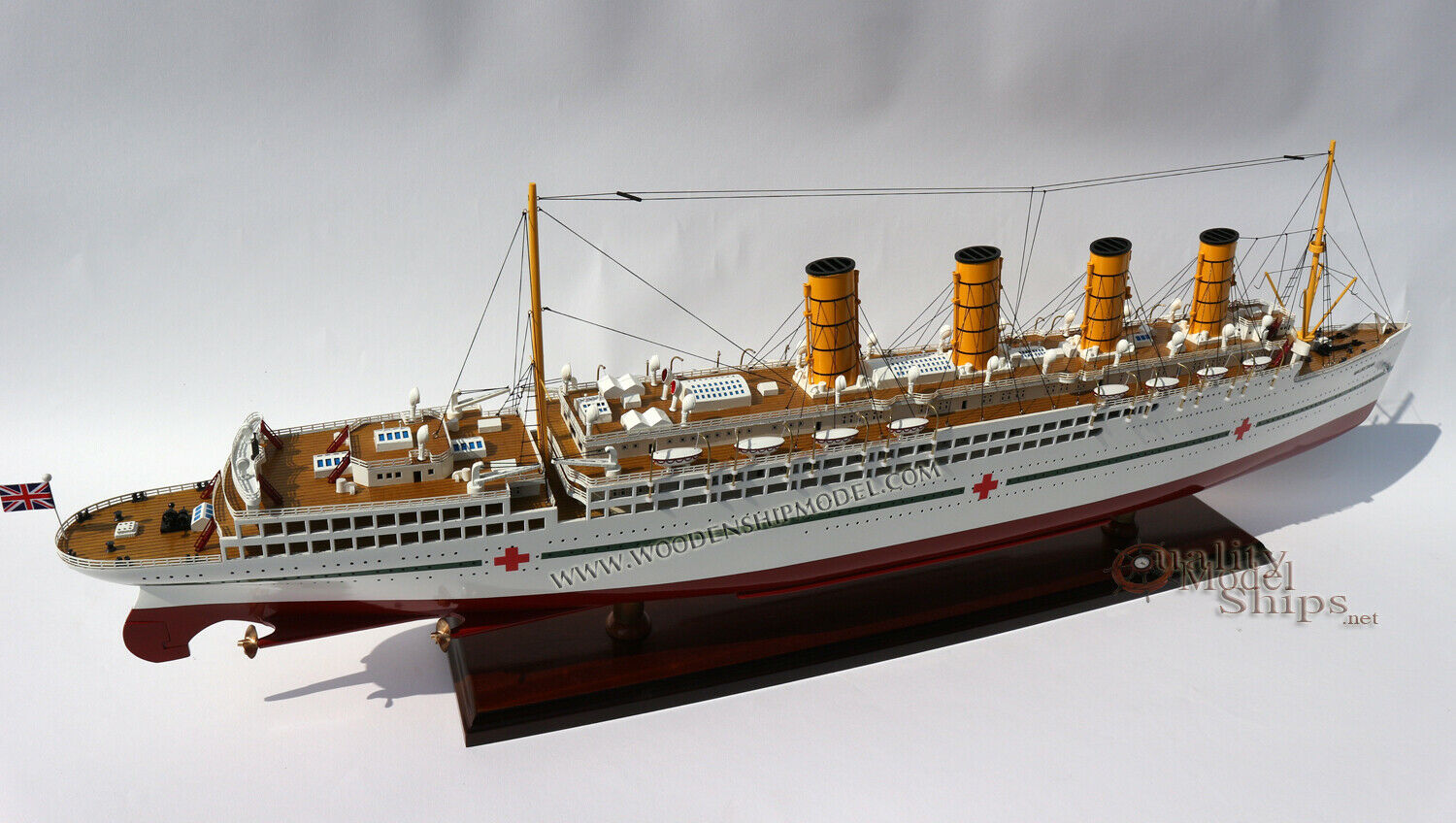 HMHS Mauretania 1916 Cunard Line Ocean Liner Wooden Ship Model 38 ...