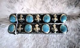 Drawer Pull Western Turquoise NEW Crosses Set of 2 image 1
