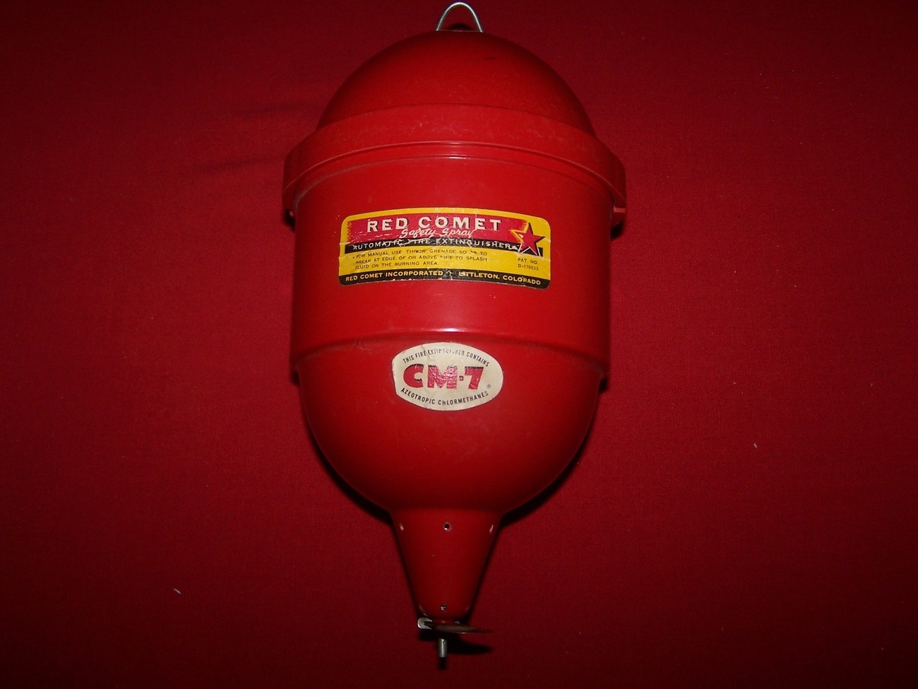 Red Comet Fire Grenade Filled W/CM7 Vintage Fire Extinguisher