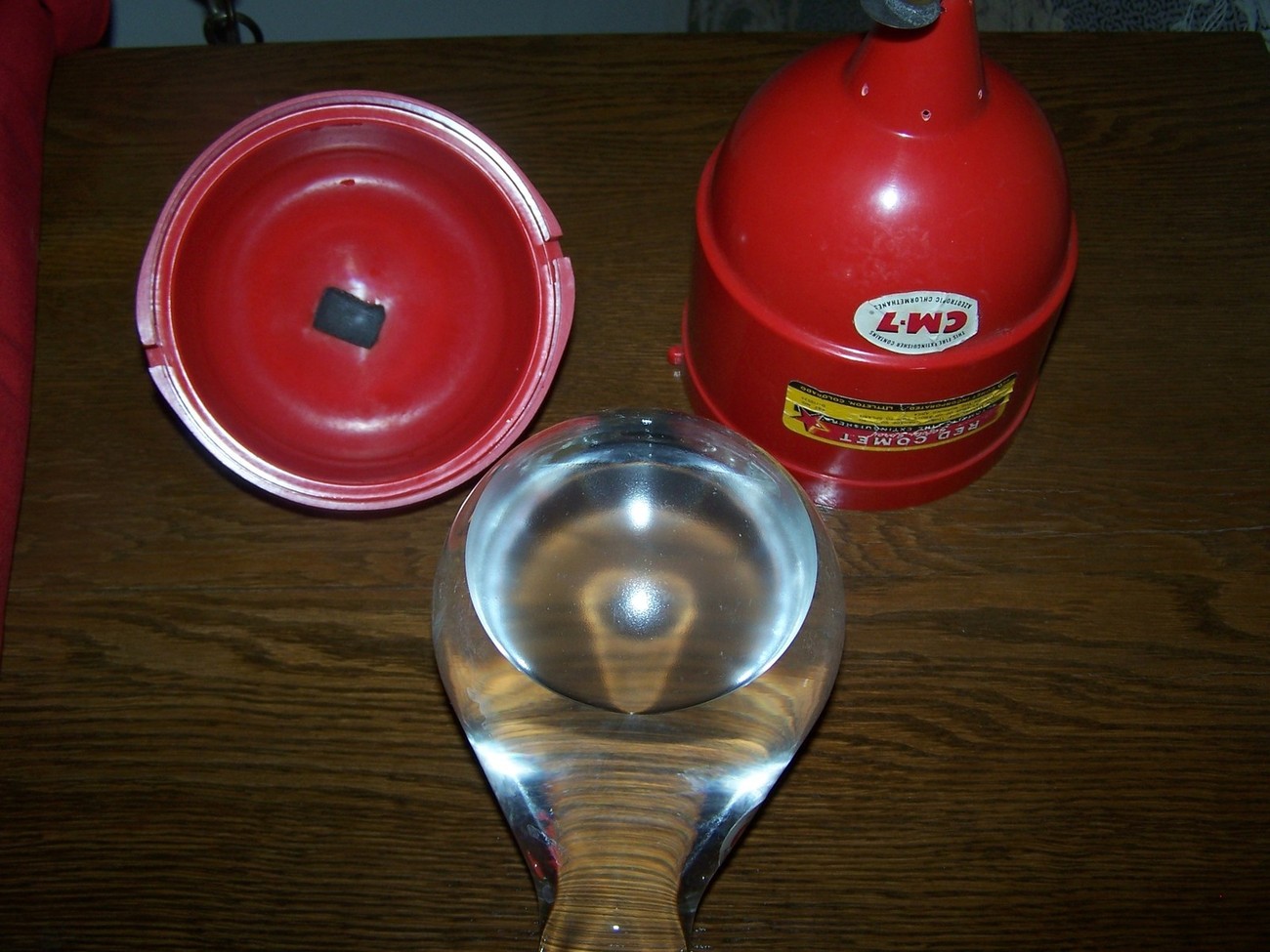 Red Comet Fire Grenade Filled W/CM7 Vintage Fire Extinguisher