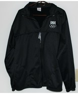 USA United States Olympic Committee Black XL Official Zip Fleece Lined J... - $19.79