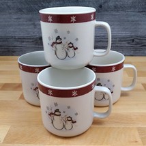 Royal Seasons RN1 Set of 4 Coffee Mugs Winter Snowman Dinnerware Stonewa... - $15.09