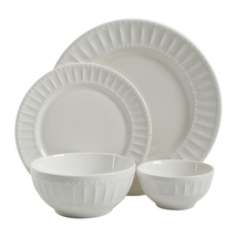 Gibson Home Regalia Embossed White Dinnerware Set, 16-Piece Set image 8