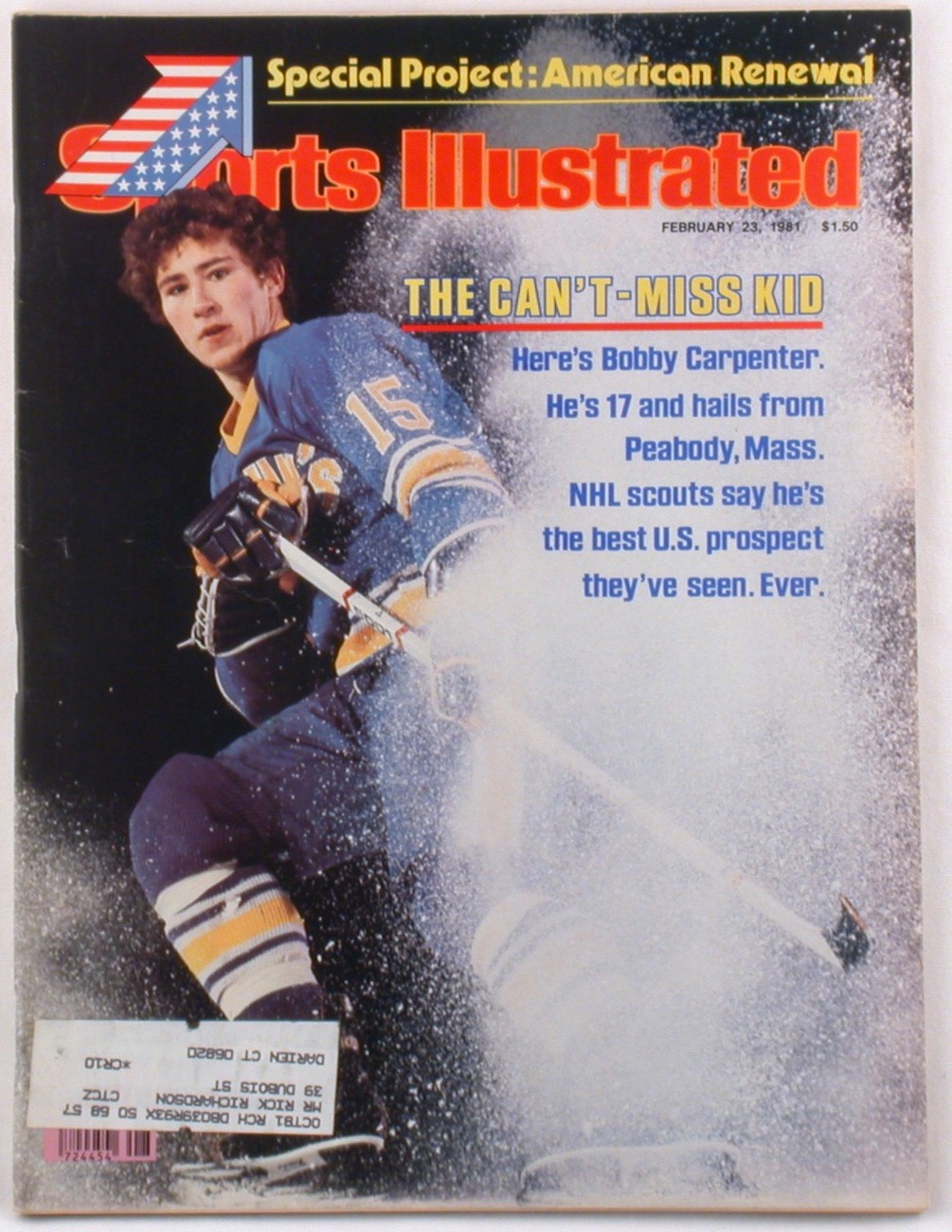 Sports Illustrated Bobby Carpenter NHL Ice Hockey 1981 Richard Petty ...