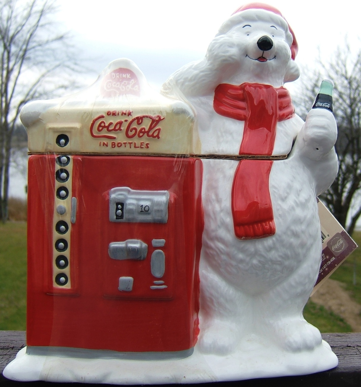 COCA COLA POLAR BEAR Ceramic COOKIE JAR Sealed Shrink Wrap Original