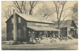 Vtg 1950&#39;s Artvue Publishing Co. Postcard Red Wagon Country Store Chatha... - $10.00