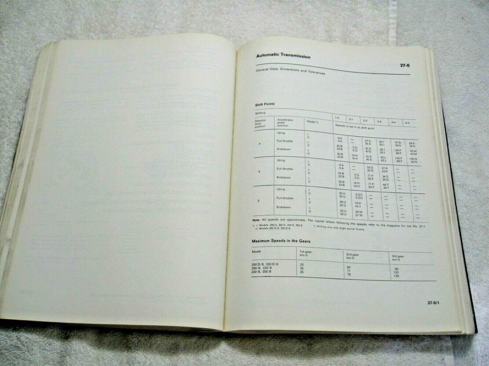 MERCEDES BENZ OEM Factory Service Manual For Cars-1968 & Up Series 114