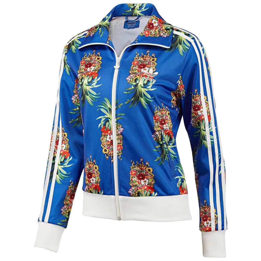 adidas originals firebird rose flower print track top jacket womens