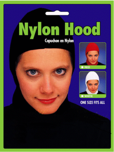 Black Hood Open Face  Dance Medieval Costume  Springweave Nylon Free Shipping