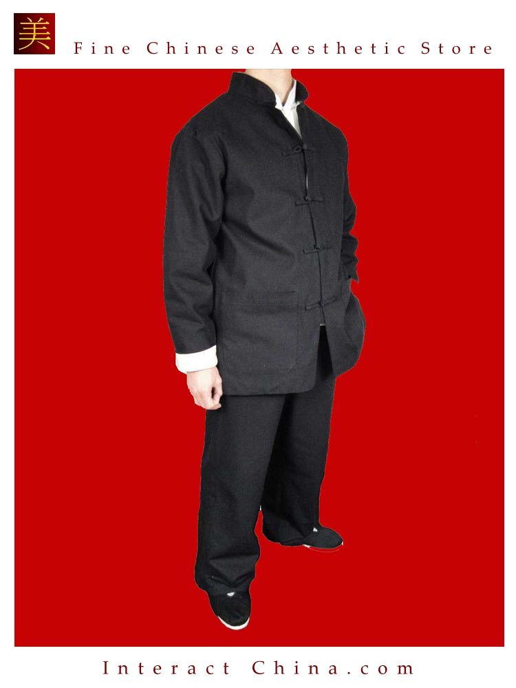 Image of 100% Cotton Black Kung Fu Martial Arts Tai Chi Uniform Suit XS-XL or Tailor Made