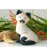Vintage Artesania Rinconada Siamese Cat Kitten Figurine Uruguay Signed - $17.95